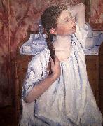 Mary Cassatt Girl Arranging Her Hair painting